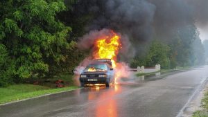 car mechanical resulting in fire