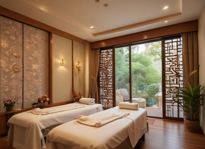 Experience the tranquility of home Thai massage in Daegu, Korea—a serene setting adorned with traditional decor, where relaxation takes center stage.
