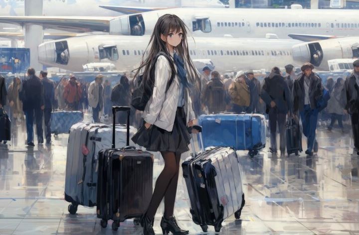 kono luggages woman in airport
